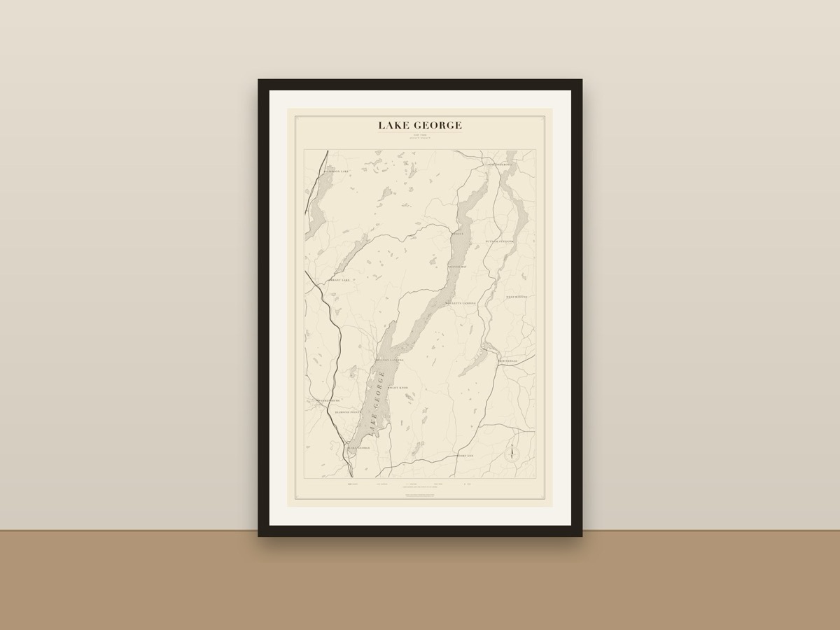 Lake George Map Poster – Minimalist Lake Map Print