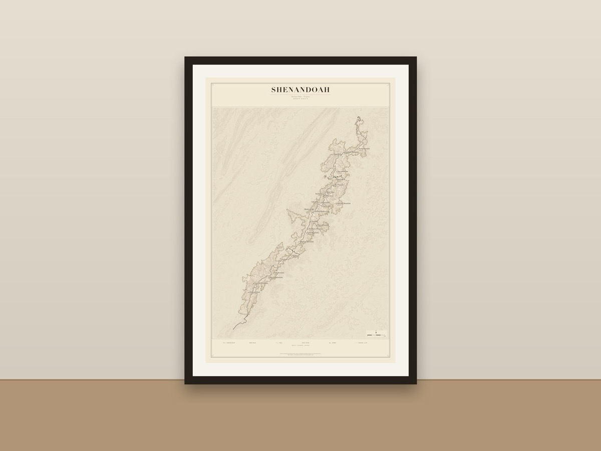 Shenandoah National Park Map Poster – Minimalist Trail Map